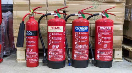 a range of fire extinguishers