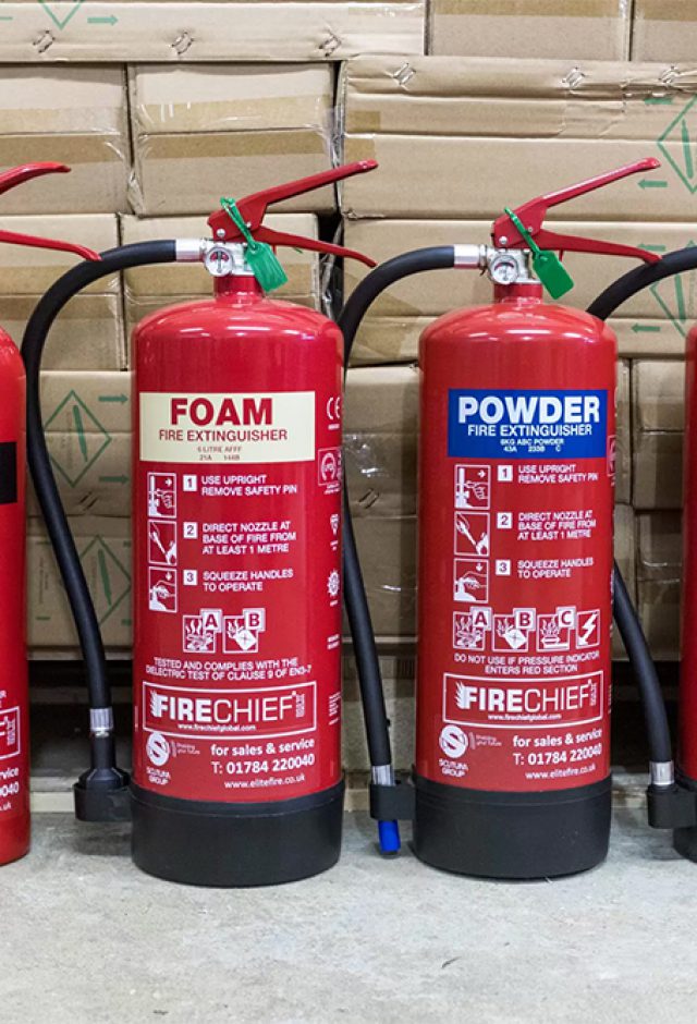 a range of fire extinguishers