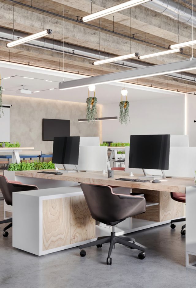 Modern open plan office space interior