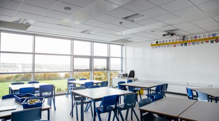 inside a school classroom